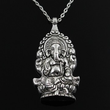 Anieuwe mode ganesha boeddha olifant hangers ronde kruis ketting korte lange mens womens zilveren ketting sieradenjpg640x640